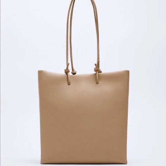 Zara Bags Zara Beige Minimalist Tote Poshmark
